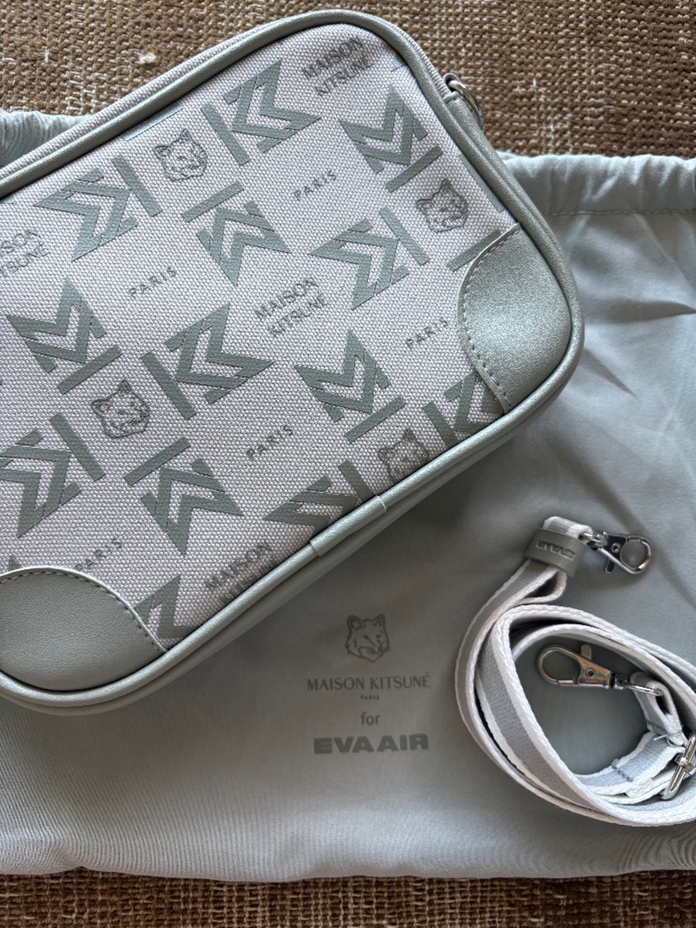 ✈️🦊 Maison Kitsune EVA Air Travel Pouch Crossbody Bag
